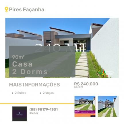 Imagem Casa com 2 Quartos à Venda, 90 m² em Pires Façanha - Eusébio