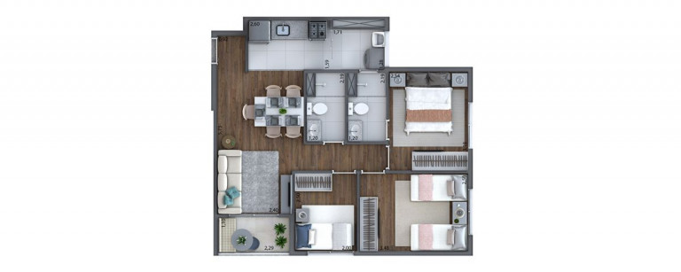 Imagem Apartamento com 2 Quartos à Venda, 46 m² em Campininha - São Paulo