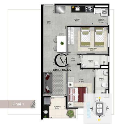 Imagem Apartamento com 2 Quartos à Venda, 64 m² em Canto do Forte - Praia Grande