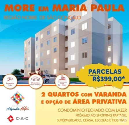 Imagem Apartamento com 2 Quartos à Venda, 45 m² em Maria Paula - São Gonçalo