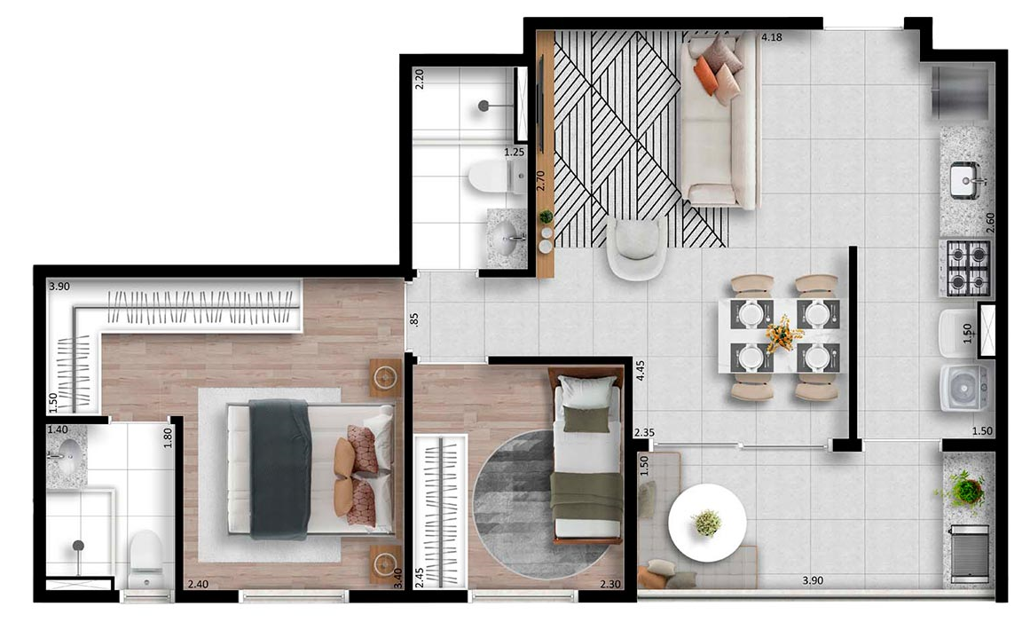Imagem Apartamento com 3 Quartos à Venda, 68 m² em Centro - Diadema