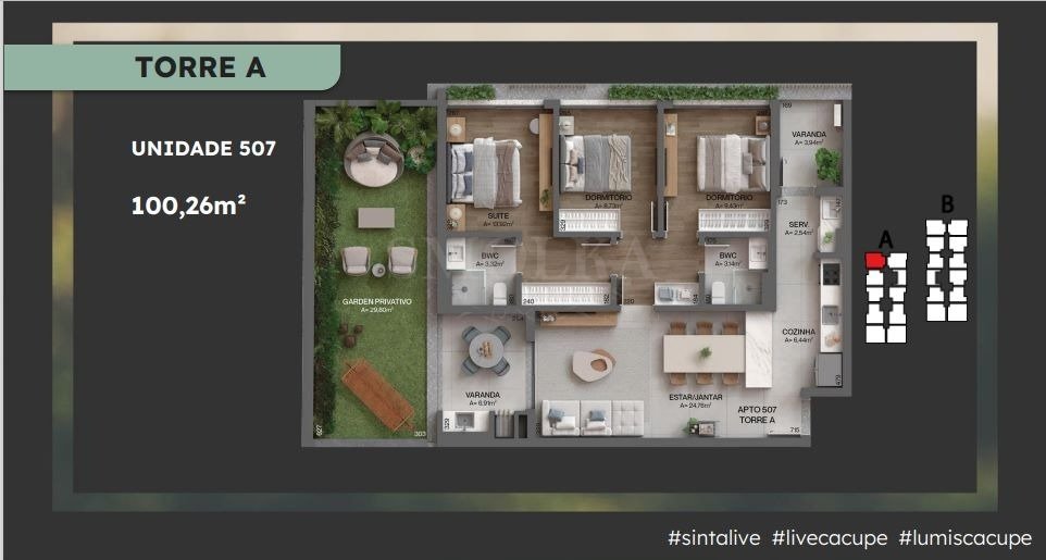 Imagem Apartamento com 2 Quartos à Venda, 77 m²em Cacupé - Florianópolis