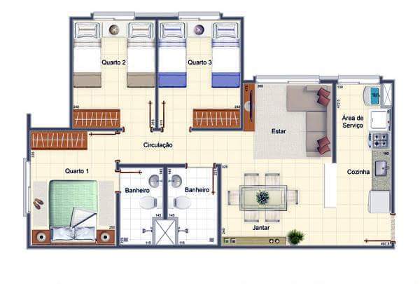 Imagem Apartamento com 2 Quartos à Venda, 61 m²em Riacho Fundo II - Brasília
