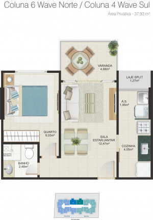 Imagem Apartamento com 1 Quarto à Venda,  em Itapuã - Vila Velha