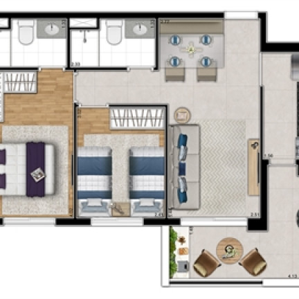 Imagem Apartamento com 3 Quartos à Venda, 57 m² em Ferreira - São Paulo