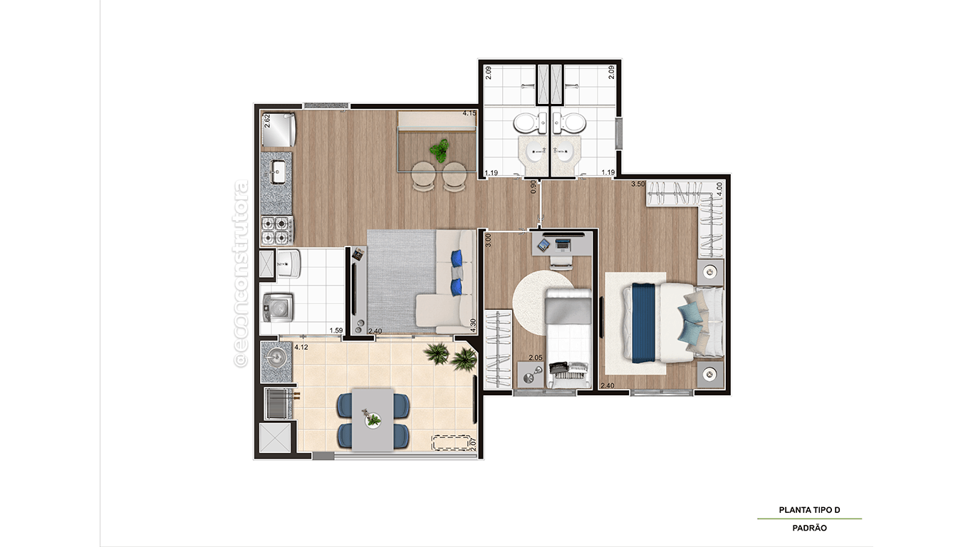Imagem Apartamento com 2 Quartos à Venda, 43 m²em Campestre - Santo André