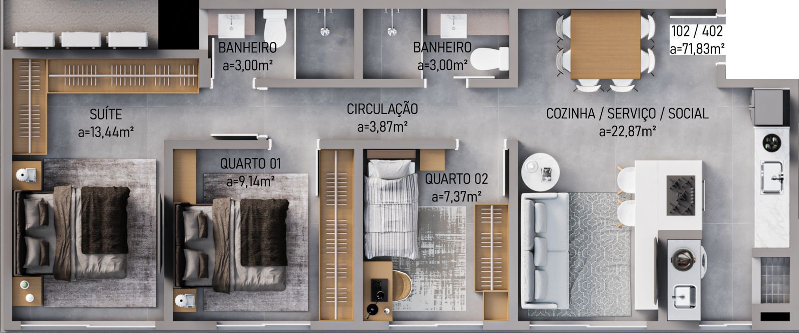 Imagem Apartamento com 3 Quartos à Venda, 72 m² em Pedra Branca - Palhoça Imagem Apartamento com 3 Quartos à Venda, 72 m² em Pedra Branca - Palhoça