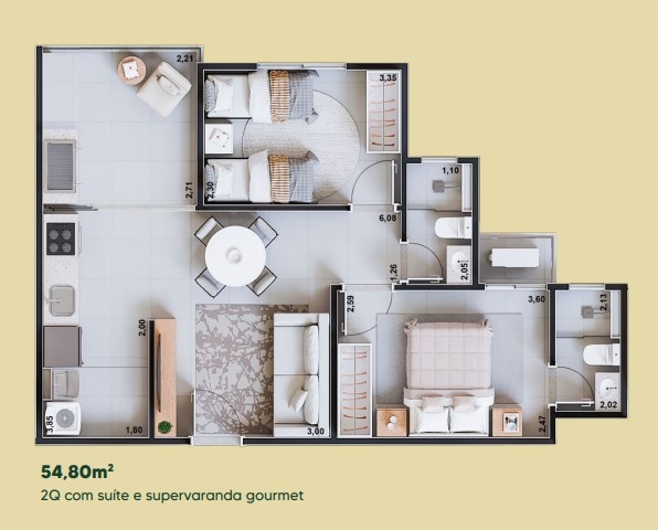 Imagem Apartamento com 2 Quartos à Venda, 55 m²em Setor Faiçalville - Goiânia