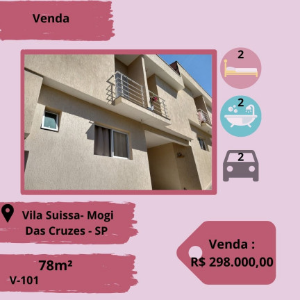 Casa de Condomínio com 2 Quartos à Venda, 78 m² em Vila Suissa - Mogi das Cruzes