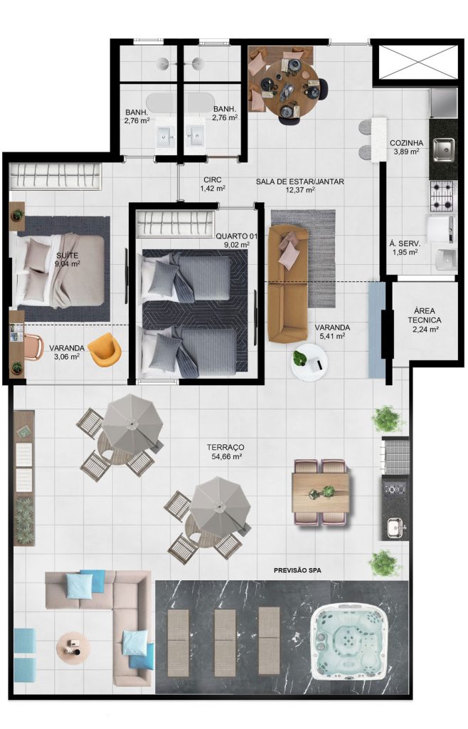 Imagem Apartamento com 2 Quartos à Venda, 60 m² em Interlagos - Vila Velha