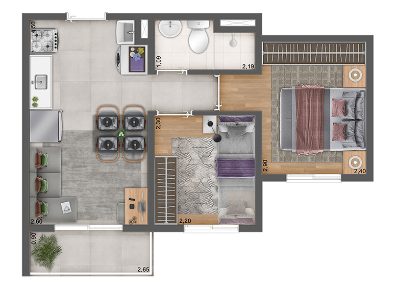Imagem Apartamento com 2 Quartos à Venda, 35 m²em Guaiaúna - São Paulo