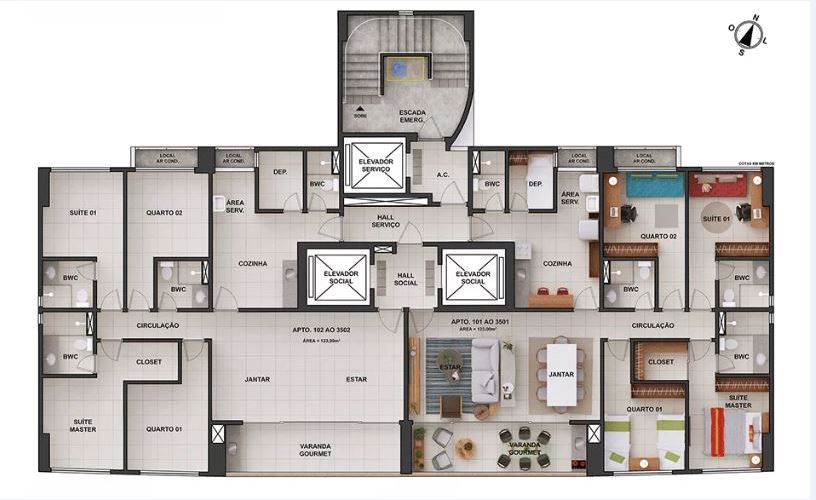 Imagem Apartamento com 3 Quartos à Venda, 122 m² em Parnamirim - Recife