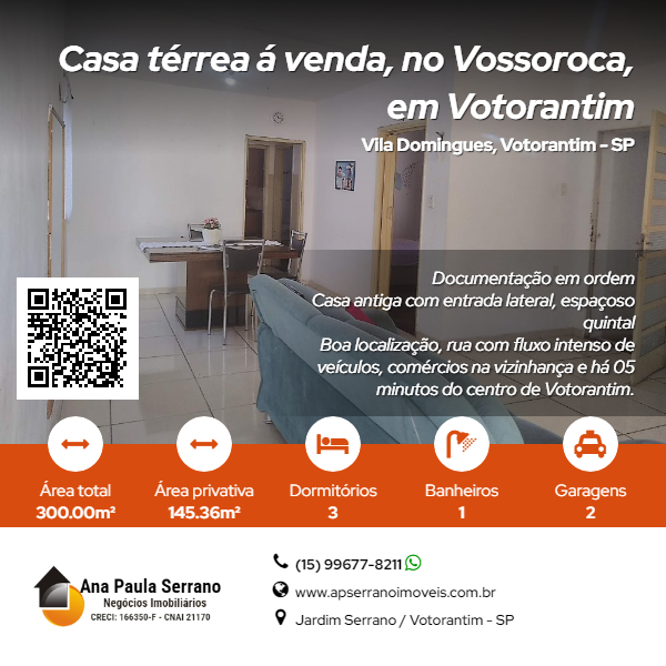 Imagem Casa com 3 Quartos à Venda, 145 m²em Vila Domingues - Votorantim Imagem Casa com 3 Quartos à Venda, 145 m²em Vila Domingues - Votorantim