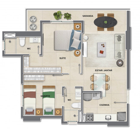 Imagem Apartamento com 2 Quartos à Venda, 55 m² em Cocó - Fortaleza Imagem Apartamento com 2 Quartos à Venda, 55 m² em Cocó - Fortaleza