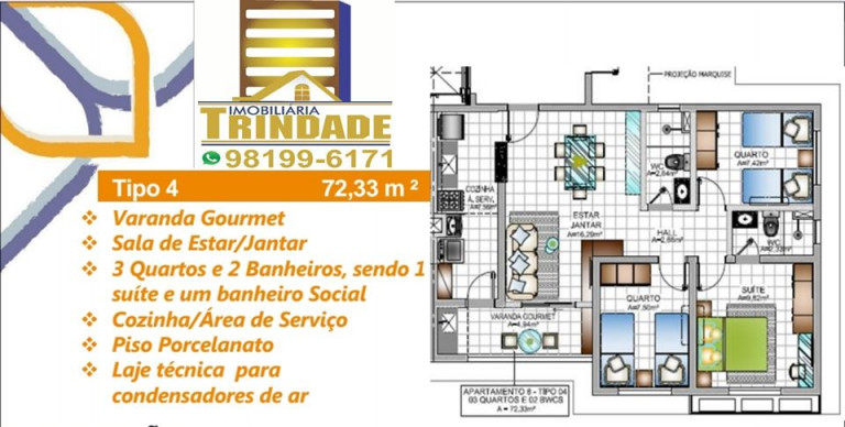 Imagem Apartamento com 2 Quartos à Venda, 55 m² em Jardim Eldorado - São Luís Imagem Apartamento com 2 Quartos à Venda, 55 m² em Jardim Eldorado - São Luís