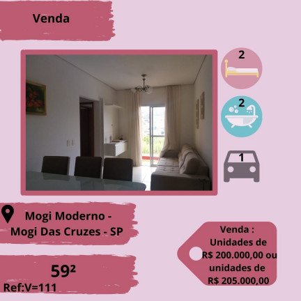 Imagem Apartamento com 2 Quartos à Venda, 59 m² em Mogi Moderno - Mogi das Cruzes