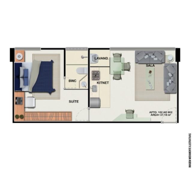 Imagem Flat com 1 Quarto à Venda, 39 m²em Madalena - Recife