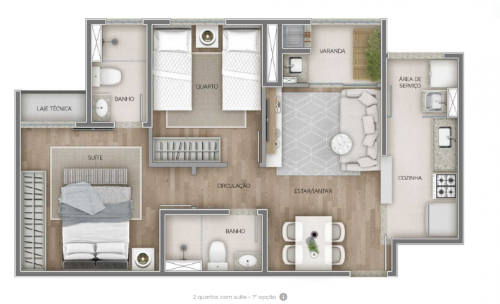 Imagem Apartamento com 2 Quartos à Venda, 52 m² em Paraíso do Morumbi - São Paulo