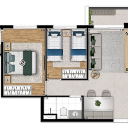 Imagem Apartamento com 3 Quartos à Venda, 57 m² em Ferreira - São Paulo