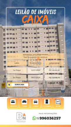 Imagem Apartamento com 1 Quarto à Venda, 40 m² em Vila Helena - Sorocaba Imagem Apartamento com 1 Quarto à Venda, 40 m² em Vila Helena - Sorocaba