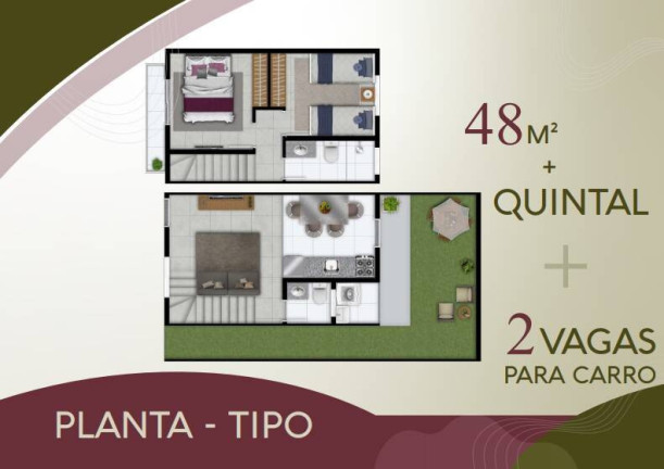 Imagem Casa de Condomínio com 2 Quartos à Venda, 48 m² em Chácara Rincão - Cotia