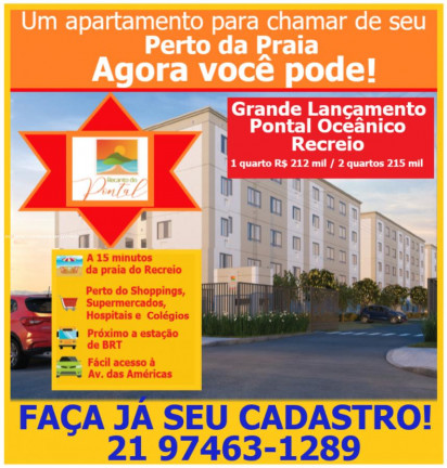 Apartamento com 2 Quartos à Venda, 43 m² em Recreio Dos Bandeirantes - Rio De Janeiro