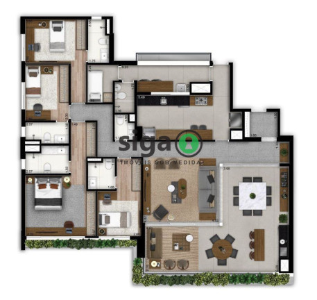 Imagem Apartamento com 3 Quartos à Venda, 201 m² em Brooklin - São Paulo Imagem Apartamento com 3 Quartos à Venda, 201 m² em Brooklin - São Paulo