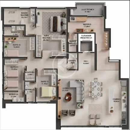 Imagem Apartamento com 4 Quartos à Venda, 227 m² em Skygarden Marista - Goiânia