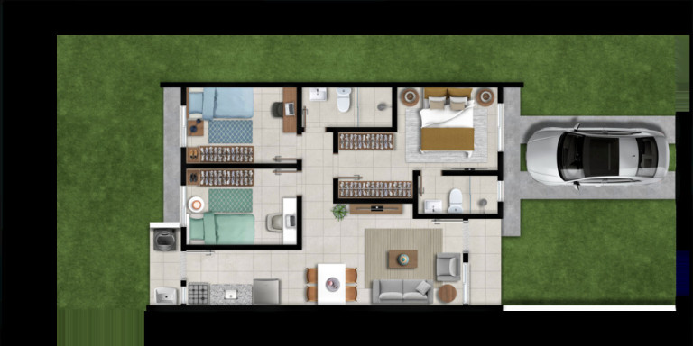 Imagem Casa com 2 Quartos à Venda, 45 m² em Restinga - Porto Alegre Imagem Casa com 2 Quartos à Venda, 45 m² em Restinga - Porto Alegre