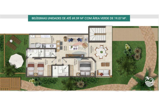 Imagem Apartamento com 2 Quartos à Venda, 68 m² em Itacimirim - Camaçari Imagem Apartamento com 2 Quartos à Venda, 68 m² em Itacimirim - Camaçari
