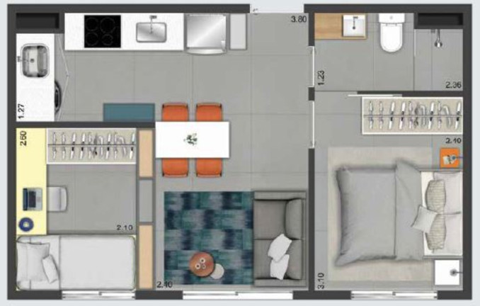 Imagem Imóvel com 2 Quartos à Venda, 33 m² em Santo Amaro - São Paulo Imagem Imóvel com 2 Quartos à Venda, 33 m² em Santo Amaro - São Paulo