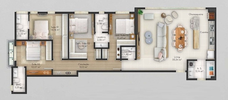 Imagem Apartamento com 3 Quartos à Venda, 129 m² em Ilhota - Itapema