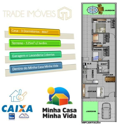Imagem Casa com 3 Quartos à Venda, 125 m² em Parque Leblon - Londrina Imagem Casa com 3 Quartos à Venda, 125 m² em Parque Leblon - Londrina