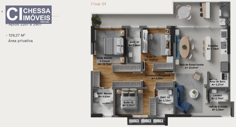Imagem Apartamento com 3 Quartos à Venda, 129 m² em Fazenda - Itajaí Imagem Apartamento com 3 Quartos à Venda, 129 m² em Fazenda - Itajaí