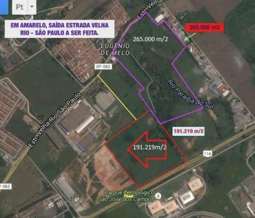 Imóvel à Venda, 191.219 m² em Eugênio De Melo - São José Dos Campos