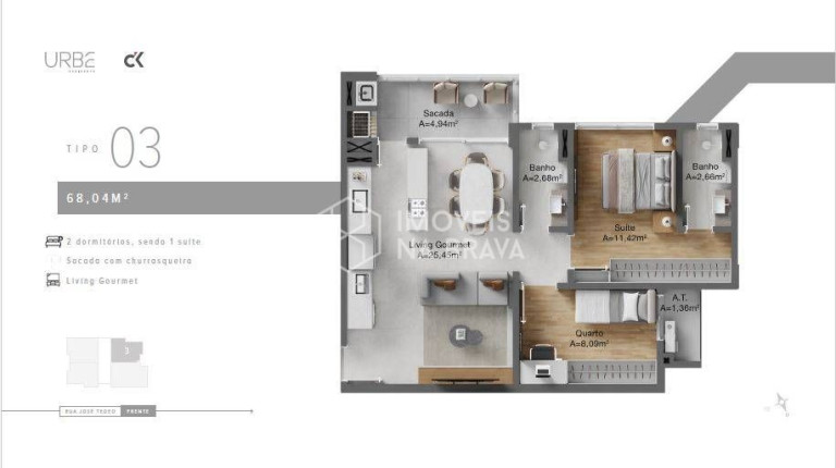 Imagem Apartamento com 2 Quartos à Venda, 68 m² em São Judas - Itajaí Imagem Apartamento com 2 Quartos à Venda, 68 m² em São Judas - Itajaí
