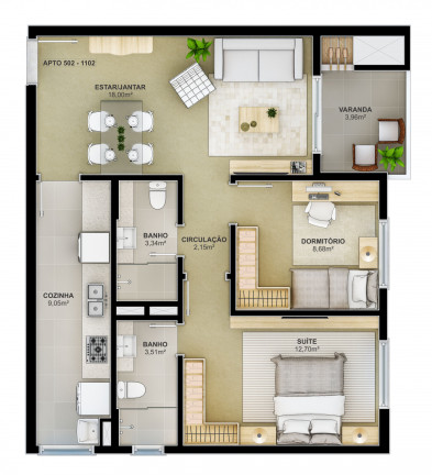 Imagem Apartamento com 3 Quartos à Venda, 90 m² em Centro - São Leopoldo Imagem Apartamento com 3 Quartos à Venda, 90 m² em Centro - São Leopoldo