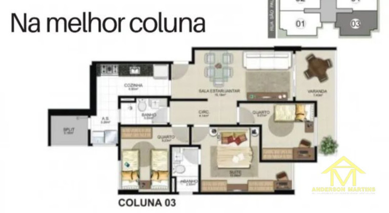Imagem Apartamento com 3 Quartos à Venda, 86 m² em Itapuã - Vila Velha Imagem Apartamento com 3 Quartos à Venda, 86 m² em Itapuã - Vila Velha