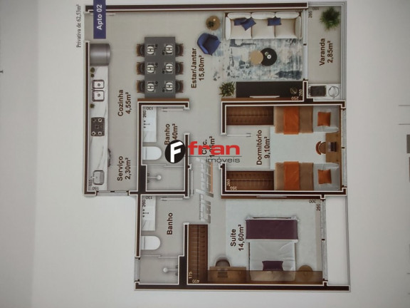 Imagem Apartamento com 2 Quartos à Venda, 63 m² em Trindade - Florianópolis