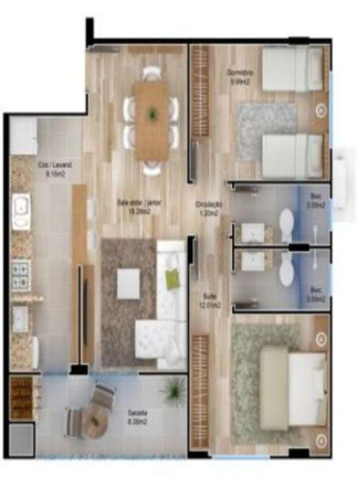 Imagem Apartamento com 2 Quartos à Venda, 70 m² em Tabuleiro - Camboriú