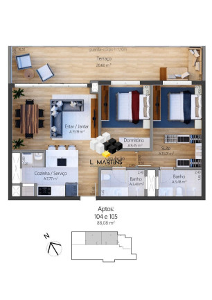 Imagem Apartamento com 1 Quarto à Venda, 54 m² em Moura - Gramado Imagem Apartamento com 1 Quarto à Venda, 54 m² em Moura - Gramado