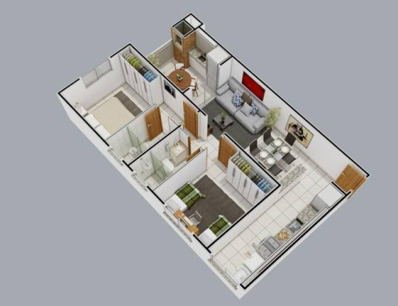 Imagem Apartamento com 2 Quartos à Venda, 68 m² em Chácara Galega - Pindamonhangaba
