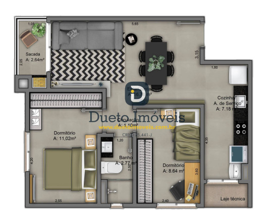 Imagem Apartamento com 2 Quartos à Venda, 62 m² em Noal - Santa Maria