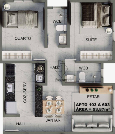 Imagem Apartamento com 2 Quartos à Venda, 53 m² em Bessa - João Pessoa Imagem Apartamento com 2 Quartos à Venda, 53 m² em Bessa - João Pessoa