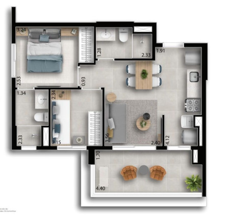 Apartamento com 2 Quartos à Venda, 41 m² em Centro - Osasco