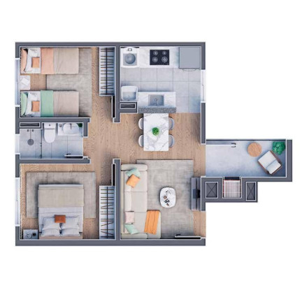 Imagem Apartamento com 2 Quartos à Venda, 41 m² em Jardim Monterrey - Almirante Tamandare Imagem Apartamento com 2 Quartos à Venda, 41 m² em Jardim Monterrey - Almirante Tamandare