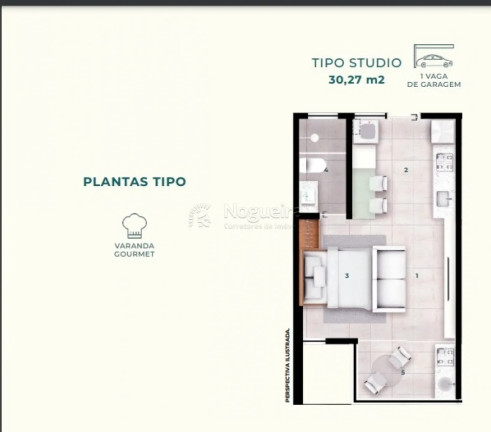 Imagem Flat com 1 Quarto à Venda, 30 m² em Muro Alto - Ipojuca