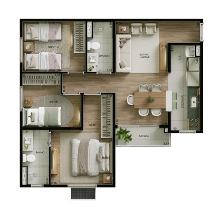 Imagem Apartamento com 3 Quartos à Venda, 61 m² em Goiânia 2 - Goiânia Imagem Apartamento com 3 Quartos à Venda, 61 m² em Goiânia 2 - Goiânia