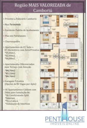 Imagem Apartamento com 2 Quartos à Venda, 64 m² em Tabuleiro - Camboriú