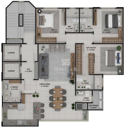 Imagem Apartamento com 3 Quartos à Venda, 121 m² em 2 Quadra Norte - Balneário Camboriú